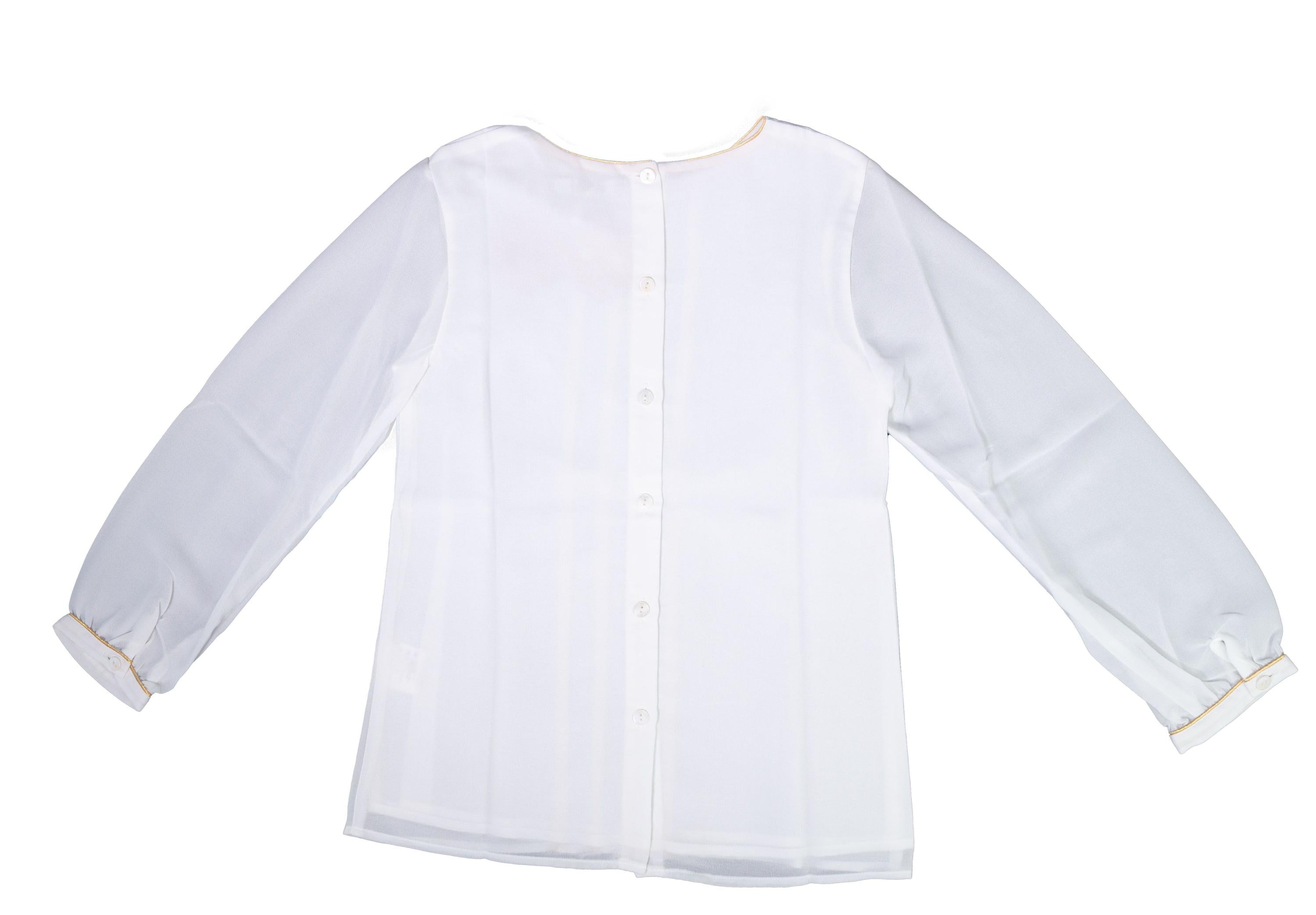 BLUSA ELEGANTE IN SETA BAMBINA PATACHOU 2333938-01 - PATACHOU - LuxuryKids