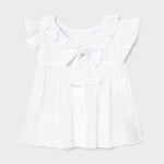 Blusa In Cotone Traforato Con Volant Bianca Neonata MAYORAL 1180 - MAYORAL - LuxuryKids