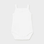 Body Con Bretelle Traforato Basico In Cotone Bianco Neonata MAYORAL 168B - MAYORAL - LuxuryKids