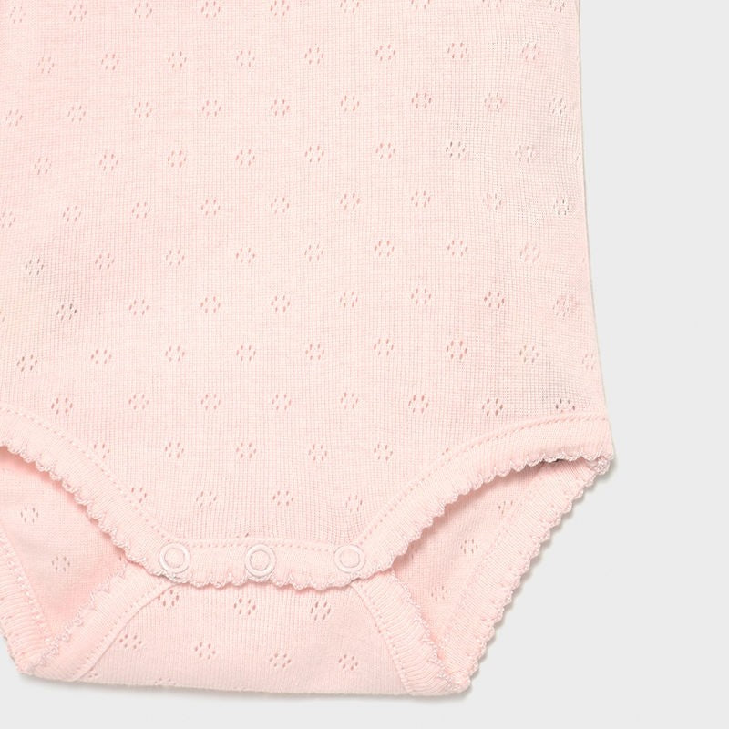 Body Con Bretelle Traforato Basico In Cotone Rosa Neonata MAYORAL 168R - MAYORAL - LuxuryKids