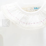 Body In Caldo Cotone Panna Con Collo Volant Neonati A&J 456 - A&J - LuxuryKids