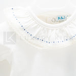 Body In Caldo Cotone Panna Con Collo Volant Neonati A&J 456 - A&J - LuxuryKids