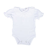 Body Mezza Manica In Cotone Bianco Con Colletto Neonata A&J 141 - A&J - LuxuryKids