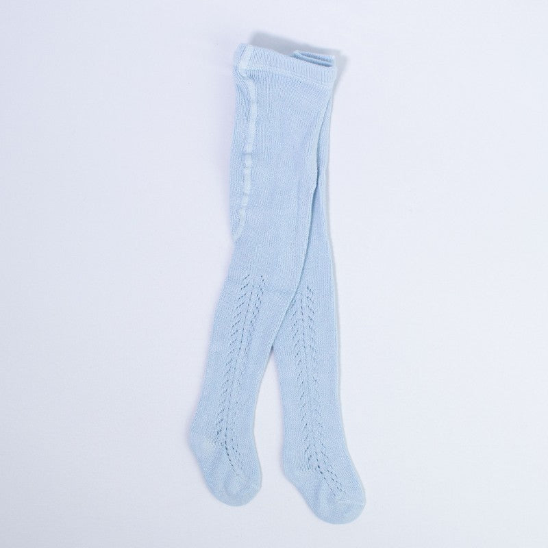 Calzamaglia In Caldo Cotone Traforata Celeste Neonato CARLOMAGNO 1031 - CARLOMAGNO - LuxuryKids
