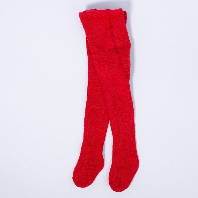 Calzamaglia In Caldo Cotone Traforata Rossa Bambini CARLOMAGNO 1031 - CARLOMAGNO - LuxuryKids