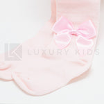 Calzamaglia Liscia In Caldo Cotone Con Fiocco In Raso Neonata Romboli BAT19 - ROMBOLI - LuxuryKids