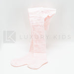 Calzamaglia Ricamata In Caldo Cotone Rosa Neonata Romboli BAT13 - ROMBOLI - LuxuryKids