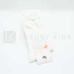 Calzettone Lungo In Caldo Cotone Con Fiocco Neonata Romboli BAC31L - ROMBOLI - LuxuryKids