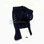 Calzettone Lungo Traforato In Caldo Cotone Blu Neonato Romboli BAL34 - ROMBOLI - LuxuryKids