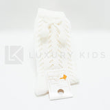 Calzettone Lungo Traforato In Caldo Cotone Con Pon Pon Neonato Romboli BAL59 - ROMBOLI - LuxuryKids