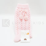 Calzettone Lungo Traforato In Caldo Cotone Con Pon Pon Neonato Romboli BAL59 - ROMBOLI - LuxuryKids