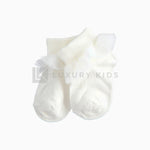 Calzini In Cotone Con Balza In Tulle Neonata Minibanda J354 - MINIBANDA - LuxuryKids