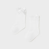 Calzini in Cotone Traforate Con Fiocco Rosso-Bianco Neonata MAYORAL 9368 - MAYORAL - LuxuryKids