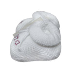Calzini scarpetta caldo cotone 'è nato' nascita corredino Neonata bianco IVORY 41398B - IVORY - LuxuryKids