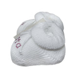 Calzini scarpetta caldo cotone 'è nato' nascita corredino Neonata bianco IVORY 41398B - IVORY - LuxuryKids