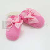 Calzini Scarpetta Fuxia Con Fiocco Neonata Story Loris 08469F - STORY LORIS - LuxuryKids