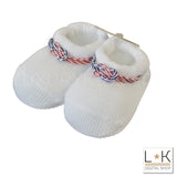 Calzini Scarpetta in Filo Nodo Marinaio Bianco Neonato Story Loris 8183 - STORY LORIS - LuxuryKids