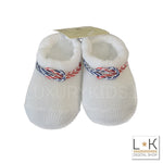 Calzini Scarpetta in Filo Nodo Marinaio Bianco Neonato Story Loris 8183 - STORY LORIS - LuxuryKids