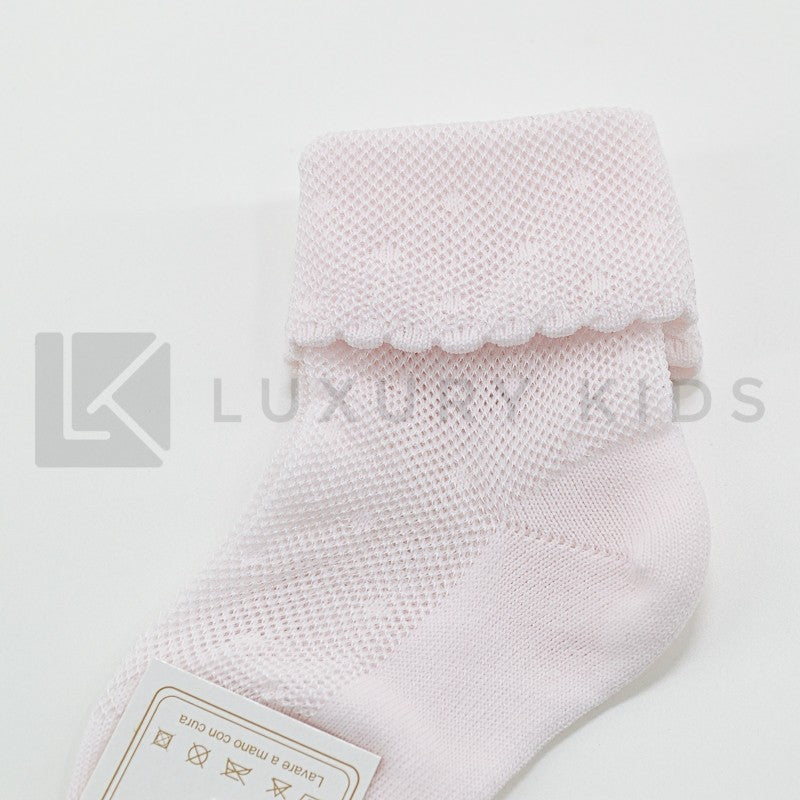 Calzino Corto In Cotone Con Risvoltino Neonato-a ROMBOLI 5065 - ROMBOLI - LuxuryKids