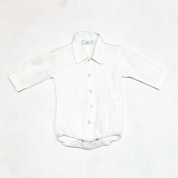 Camicia A Body In Cotone Bianca Neonato Manuell & Frank MF3350I - MANUELL&FRANK - LuxuryKids