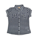 Camicia a Quadretti in Cotone Bianco-Blu Bambina Fix Design FC3500 - FIX DESIGN - LuxuryKids