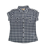 Camicia a Quadretti in Cotone Bianco-Blu Bambina Fix Design FC3500 - FIX DESIGN - LuxuryKids