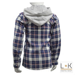 Camicia a Quadretti con Cappuccio Blu-Bianco-Rosa Bambina Sarabanda F470 - SARABANDA - LuxuryKids