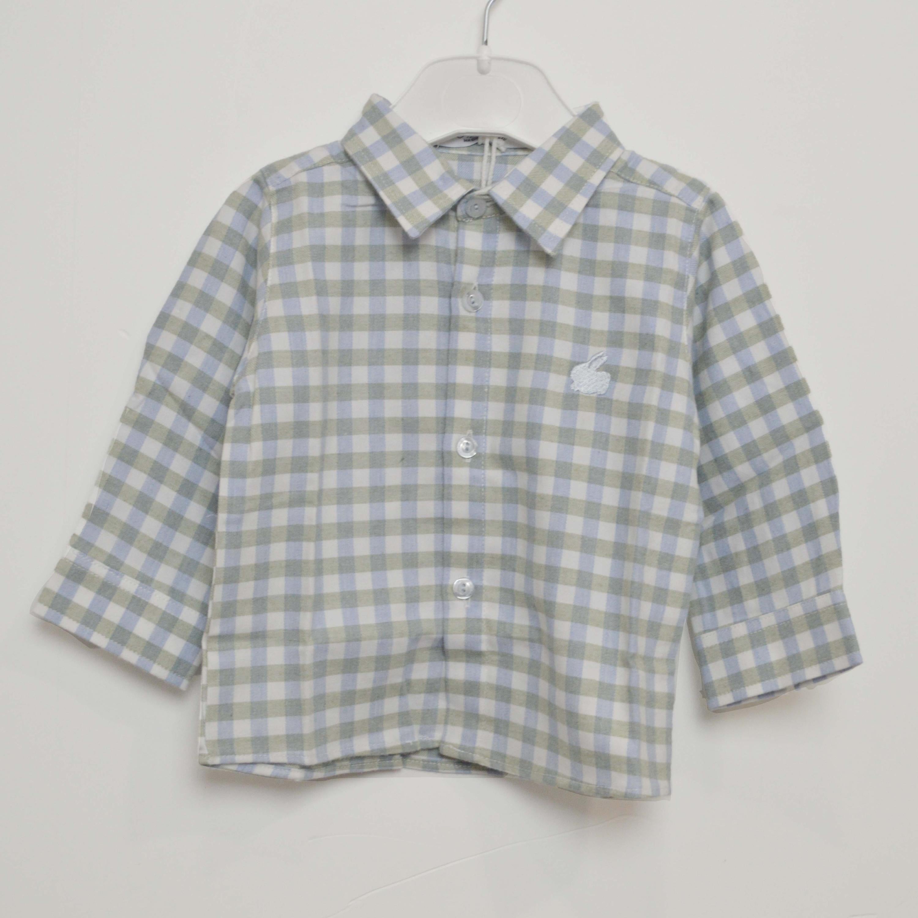 Camicia a Quadretti in Cotone Neonato Ninnaoh I15244 - NINNAOH - LuxuryKids