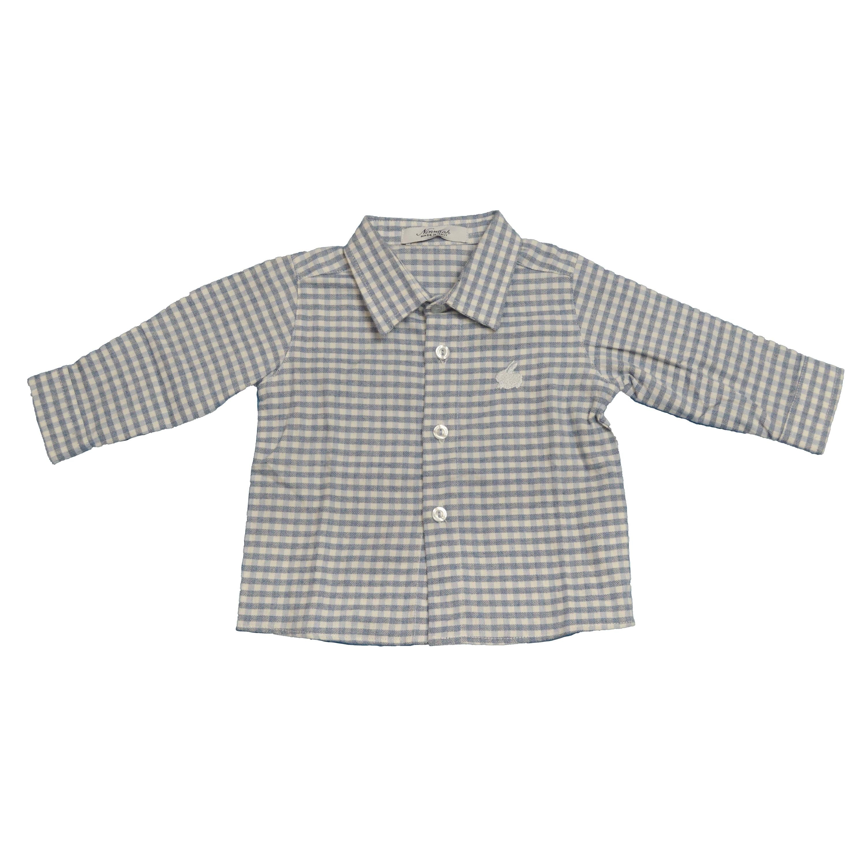 Camicia a Quadretti in Cotone Neonato Ninnaoh I15223 - NINNAOH - LuxuryKids