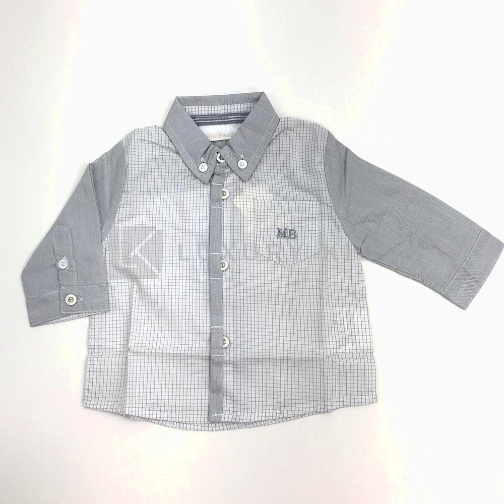 Camicia a Quadretti Neonato grigio Minibanda E649 - MINIBANDA - LuxuryKids