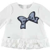 Camicia Bianca In Cotone Elasticizzato Bambina Sarabanda W200 - SARABANDA - LuxuryKids