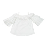 Camicia Bianca In Cotone Manica Tre Quarti Bambina Fun&Fun FNJSH1505 - FUN&FUN - LuxuryKids