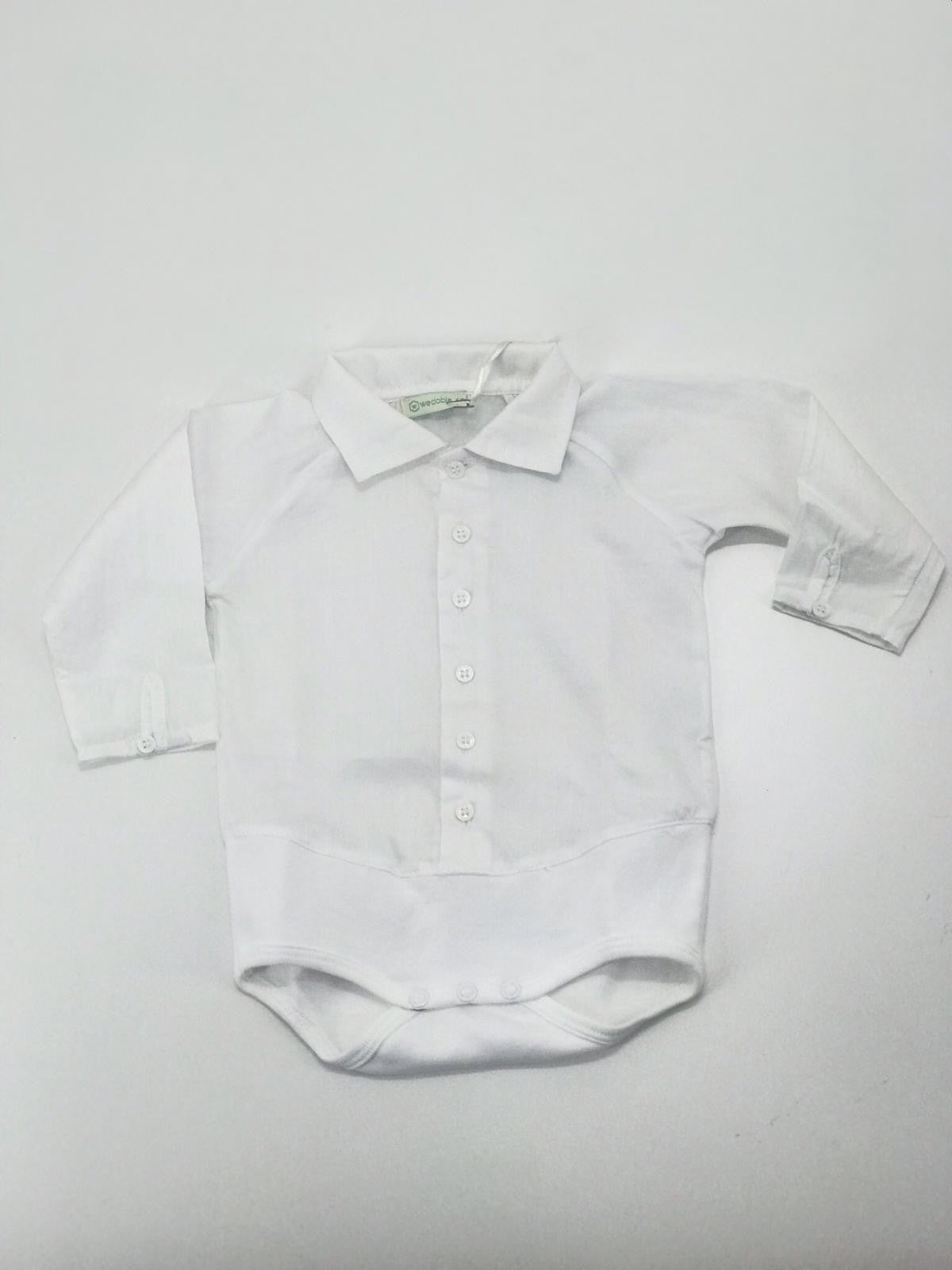 Camicia Body in Cotone Neonato Bianco Wedoble 09616K - WEDOBLE - LuxuryKids