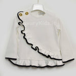 Camicia con rouches Elegante chic Moda Bambina  LOREDANA 7102 - LOLO' - LuxuryKids
