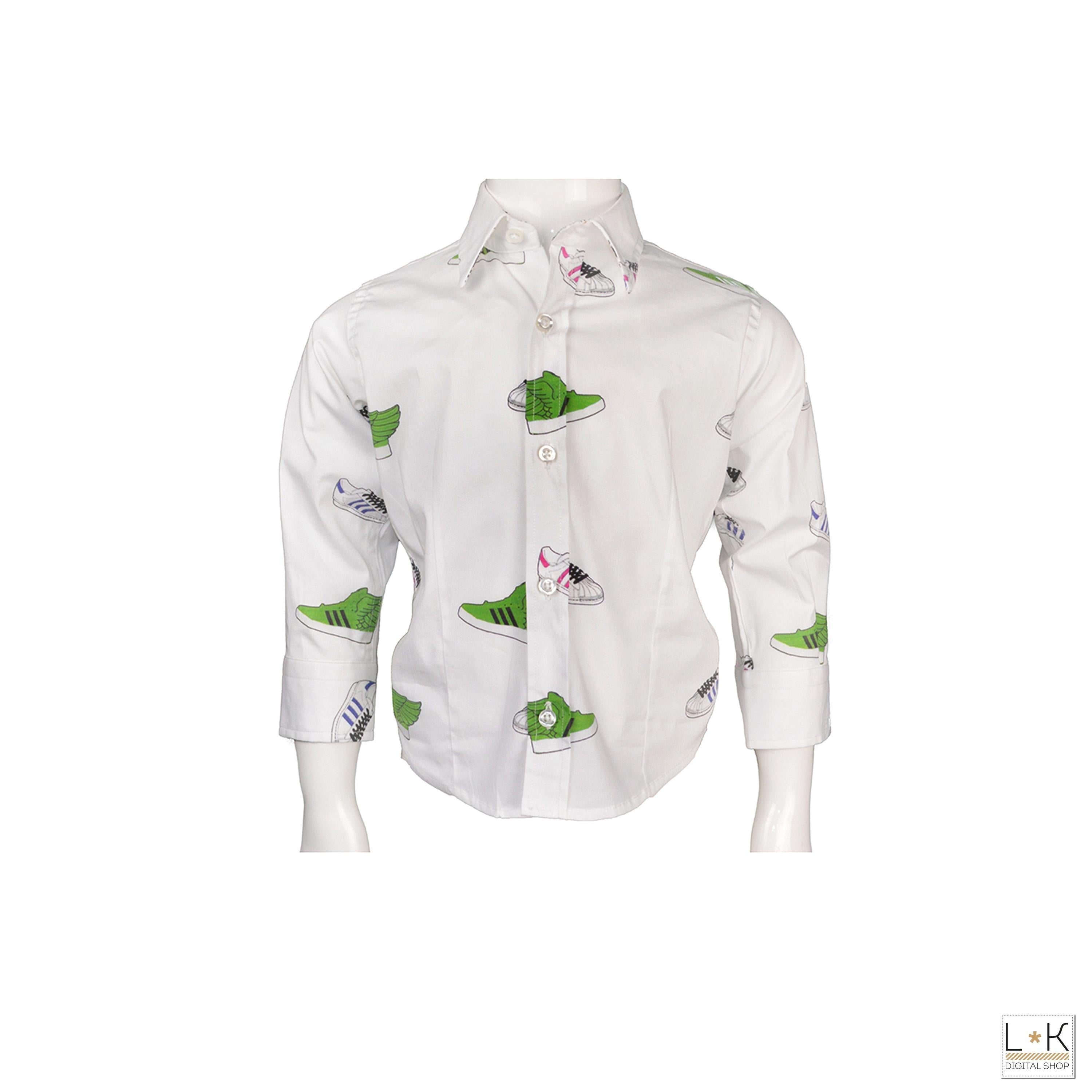 Camicia con Stampa Sneackers Bambino Brian Rush 017 - BRIAN RUSH - LuxuryKids