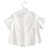 Camicia Coreana in misto Lino Bianco Neonato FINA EJERIQUE P18B7383 - Fina Ejerique - LuxuryKids