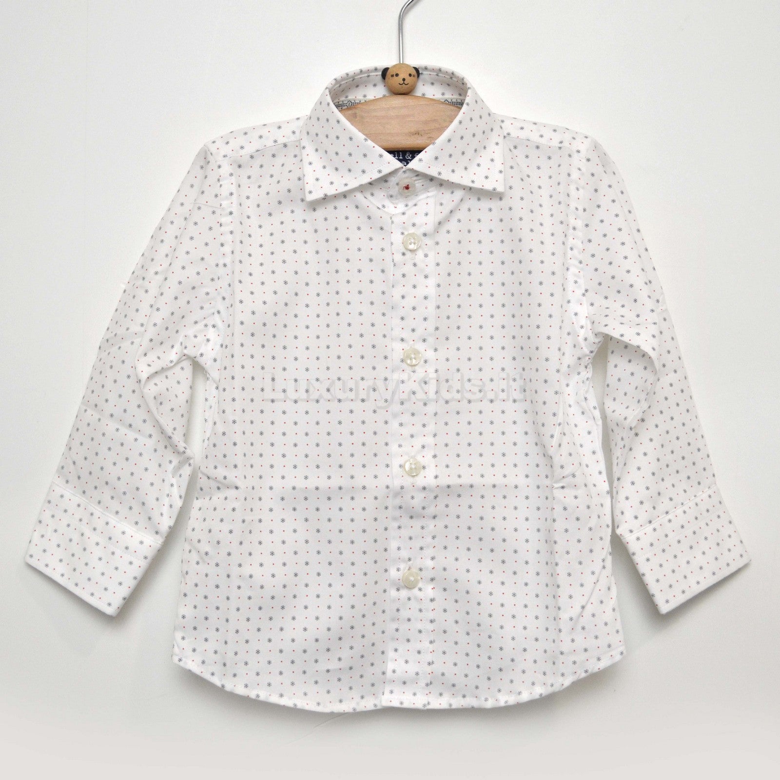 Camicia Elegante Bianco con Fantasia Fiocchi di Neve Per Neonato Manuell & Frank MF3014N - MANUELL&FRANK - LuxuryKids