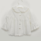 Camicia elegante chic Bianco latte Bambina  TARTALETA A3910 - TARTALETA - LuxuryKids