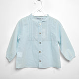 Camicia Elegante Collo Coreano Celeste Per Bambino Paloma de la O EI8CM1 - PALOMA DE LA O - LuxuryKids