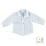 Camicia Elegante in Caldo Cotone Celeste Per Neonato Minibanda N608 - MINIBANDA - LuxuryKids