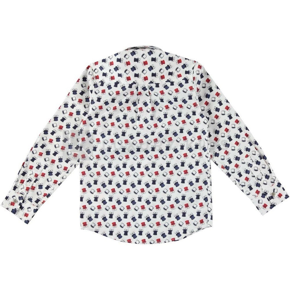 Camicia Elegante in Cotone con Stampa e Pochette Incorporata Bambino Sarabanda T320B - SARABANDA - LuxuryKids