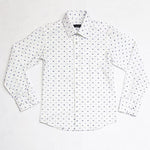 Camicia In Cotone Bianca Fantasia Plumetis Azzurra Bambino Manuell & Frank MF3104BR - MANUELL&FRANK - LuxuryKids