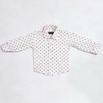 Camicia In Cotone Bianca Fantasia Plumetis Rossa E Blu Neonato Manuell & Frank MF3104N - MANUELL&FRANK - LuxuryKids