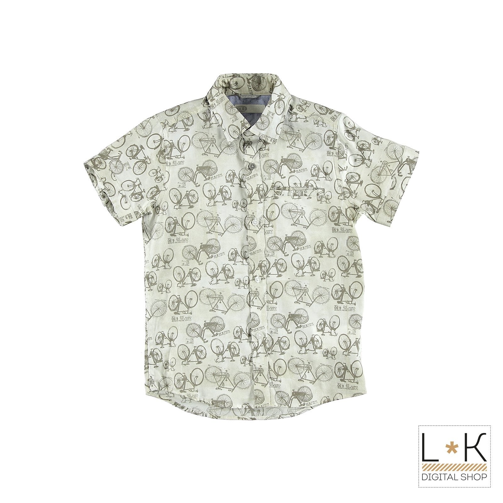 Camicia in Cotone con stampa Beige Bambino Sarabanda S621 - SARABANDA - LuxuryKids