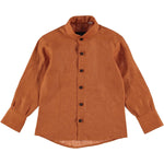 Camicia In Misto Lino Bianca Con Collo Coreano Coccio Neonato MANUELL&FRANK MF3159N - MANUELL&FRANK - LuxuryKids