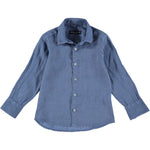 Camicia In Misto Lino Blu Royal Bambino MANUELL&FRANK MF3165B - MANUELL&FRANK - LuxuryKids