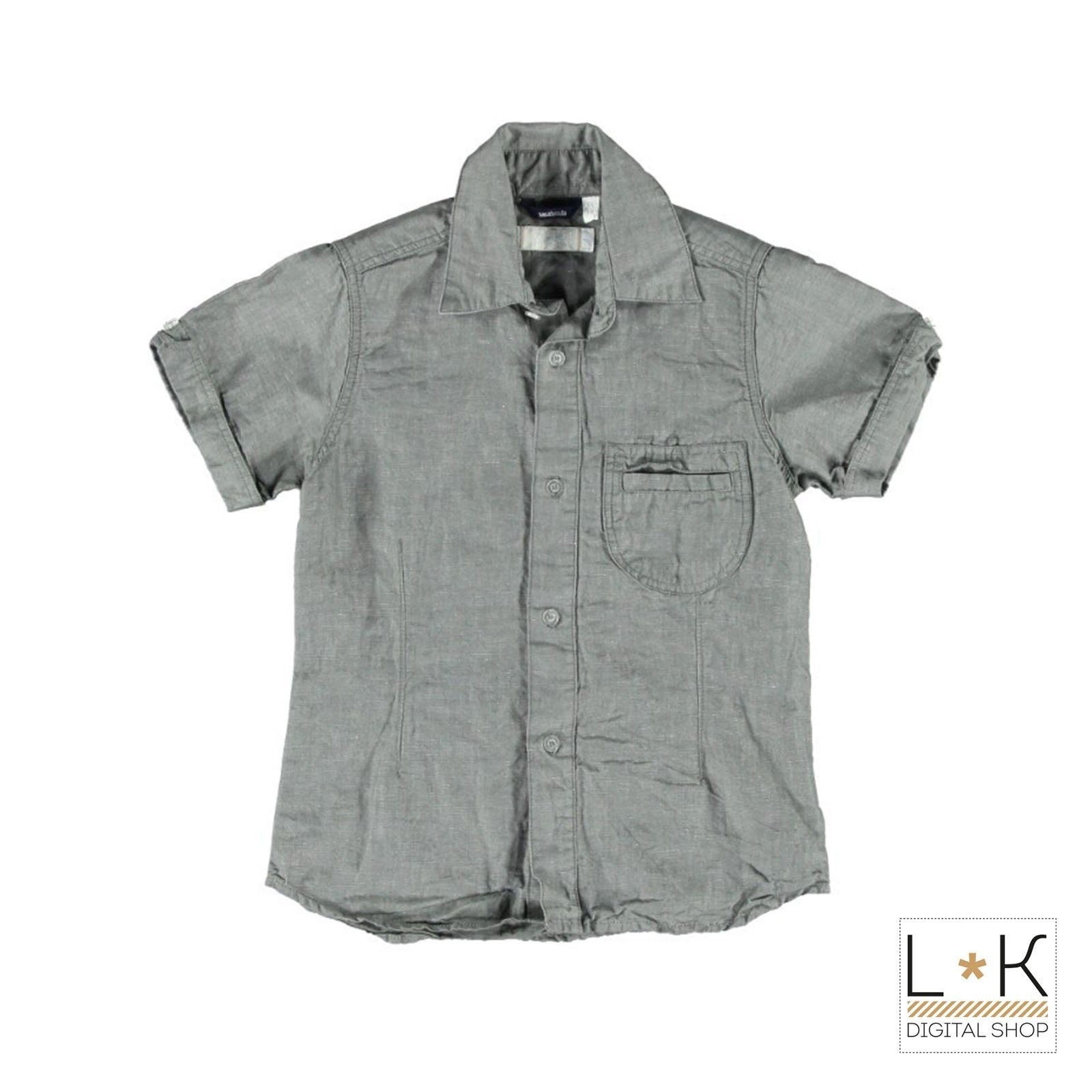 Camicia in Misto Lino Grigio Bambino Sarbanda G601 - SARABANDA - LuxuryKids