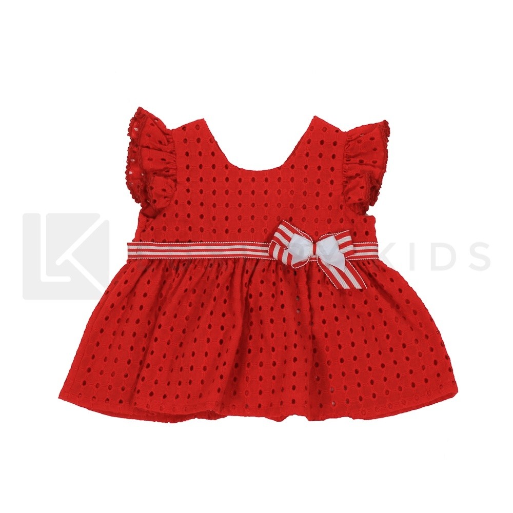 Camicia In Pizzo San Gallo Rossa Neonata Dr Kid DK321 - DR.KID - LuxuryKids