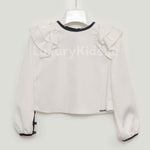 Camicia manica lunga  e ruches Elegante Moda Bambina LOREDANA 7168 - LOLO' - LuxuryKids