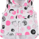 Camicia smanicata con fantasia scritte e pois per bambina da 18 mesi a 4 anni Sarabanda W562 - SARABANDA - LuxuryKids